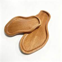 1pc Peanut-Shaped Wooden Tray - Made Of Natural Acacia Wood, Heat-Resistant , Suitable For Kitchen And Restaurant Decor, Perfect For Perfume, Jewelry, Candles, Small Items And Food Display - Brown - View 6