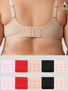 Multi-Pack Plus Size Women's Adjustable Bra Extender, With Extended Hook And Three-Row Elastic Buckle, Suitable For Bra Extender - Multicolor - View 2