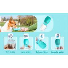 Tragbare Hundewasserflasche mit Ein-Tasten-Wasserauslass, auslaufsicherer Haustier-Reise-Wasserbecher für Outdoor-Spaziergänge - 300 ml und 500 ml - Übersicht 9