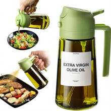 1pc 16oz/470ml Glass Olive Oil Sprayer, Refillable, For Cooking, Baking, Grilling, Frying, Salad, Air Fryer, Easy To Clean, Durable, Suitable For Home, Outdoor, Restaurant, BBQ, 2-In-1 Olive Oil Dispenser Bottle Spray And Pour Kitchen Gadget Cooking Air Fryer Salad BBQ (2 Colors Available) - Multicolor - View 11