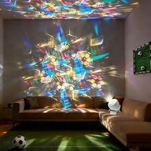 1pc Football Projection Lamp, Dynamic Football Atmosphere Night Light, 360 Degree Rotation, USB Plug-In Mode, Bedside Lamp, Birthday Gift, Cool Gift For Football Sports Enthusiasts Bedroom Decor - White - View 4