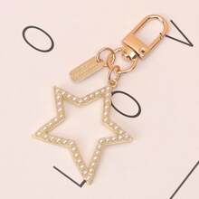 1 Stück Damen Premium Ins Stil Kunstperle Cut Out Herz Stern Strass Herz Anhänger Schlüsselanhänger, minimalistischer vielseitiger Taschenanhänger - Verschiedenfarbig - Übersicht 8