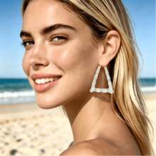 Transparent Resin Exaggerated Geometric Earrings For Women,  Statement Ear Jewelry - A6011 - 查看 1