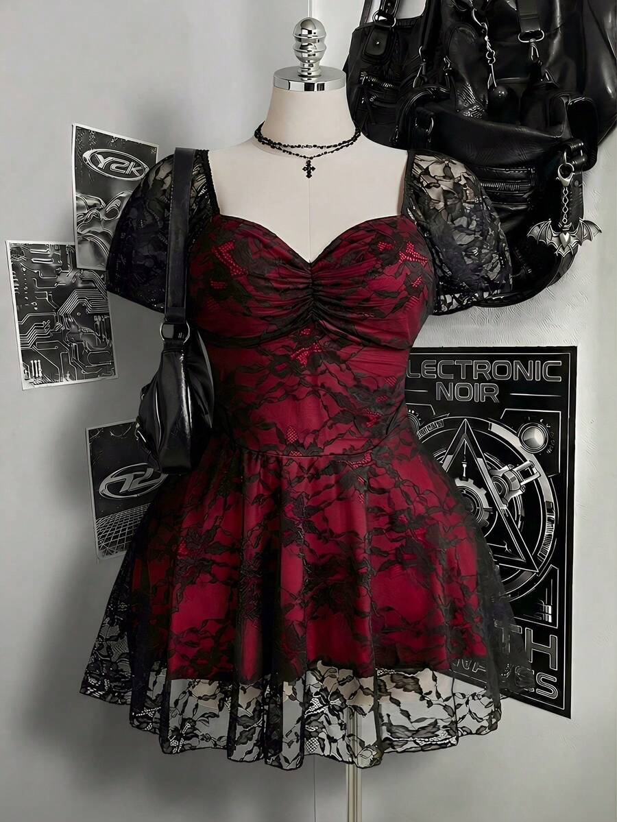 Plus Size Dresses - Red - View 1