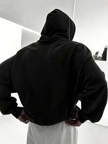 FOVL RCLH Men's Hoodie, Featuring A Vibrant Geometric Star Pattern Print - A Stylish Casual Pullover Suitable For Everyday Wear - Black - View 4