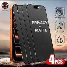 XINHONGYU 4片裝霧面隱私螢幕保護貼陶瓷軟膜，適用於 17 Pro Max、17 Air、15、14、13、12、11 Pro Max，全螢幕保護膜，適用於 16 Pro Max、15 Pro Max，隱私防窺防指紋防汗耐磨，觸感滑順無氣泡邊緣，霧面手機膜，非熱矽酸鹽玻璃 - 4pcs - 查看 19