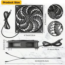 12V Solar Exhaust Fan, Waterproof Solar Panel Vent Fan For Poultry Cage, Greenhouse, Shed & Pet House Outdoor - Black - View 1