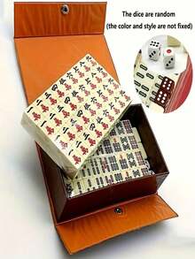 Mini Mahjong Travel Set, 144pcs Portable Chinese Classic Board Game, Adult Mahjong Set With Storage Box, Gift For Family And Friends - A - View 6