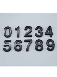 1pc 3D ABS Door Number Plate, Modern Black Number Sign With Self-Adhesive Backing, Suitable For Home, Apartment, Mailbox - House Number - View 2