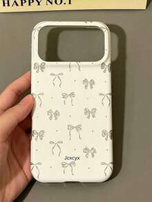 美學亮面可愛蝴蝶結圖案手機殼，相容 iPhone 17 Pro Max 17 Pro 17 16 Pro Max 16 Pro 16 15 Pro Max 15 Pro 14 Pro Max 14 Pro 13，亮片防震保護後蓋，適合女性 - 白色 - 查看 3
