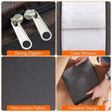Lifewit 90L Bolsa de Almacenamiento de Ropa de Gran Capacidad con Asa Reforzada Tela Actualizada Organizador Plegable y Transpirable con Cremallera Robusta Ventana Clara 5 Paquetes Gris - Gris - Ver 5