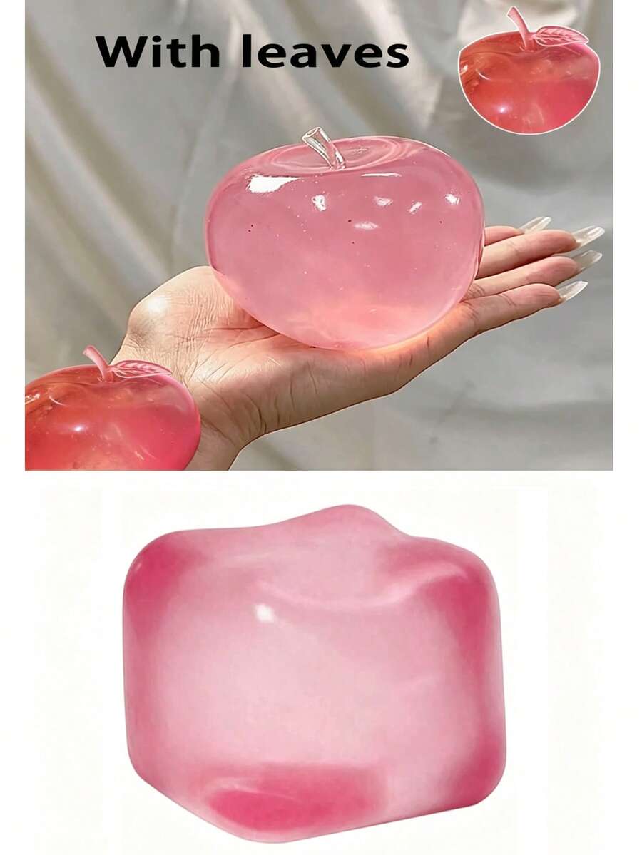柔軟巨型水晶蘋果與冰塊手工壓力緩解玩具，可塑形水果冰塊慢回彈柔軟水晶蘋果形狀果凍質地擠壓玩具，慢回彈桌面裝飾，緩解壓力，擠壓球壓力緩解玩具 - 完美禮物 - 生日禮物 - 理想禮物 - 驚喜禮物 - 節日禮物 - 季節性禮物 - 萬聖節禮物 - 聖誕禮物 - 給遊戲愛好者的精美禮物 - 禮物 - 復活節禮物