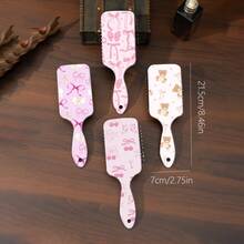 1pc2026 New Bow Bear Air Cushion Comb, Printed Air Cushion Comb To Massage Scalp Shunfa Hairdressing Airbag Comb, Cartoon Cute Air Cushion Comb To Massage Scalp, Anti-Static Hairdressing Comb, Easy To Carry, Comfortable To Hold, Hair Style Comb Without Damaging Hair, And Comfortable To Massage. - Multicolor - View 4