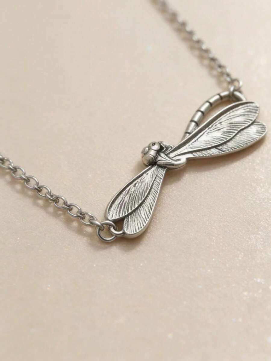 1pc Vintage Bohemian Style Dragonfly Creative Bracelet, Personalized Jewelry Gift Suitable For Women's Daily, Party, Travel Wear - Silver - View 1