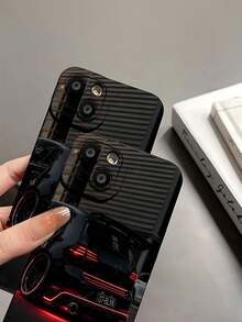 Golf negro, calle roja neónfunda de teléfono Fundas compatibles con ,Apple,VIVO,OPPO,,, y Honor.Fabricadas en silicona TPU,ofrecen protección contra golpes y caídas. - Negro - Ver 8