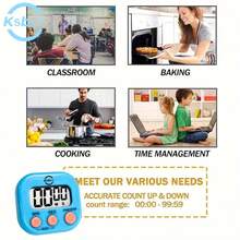 1pc/8pcs Set Small Powerful Magnetic Plastic Timer Reminder, Colorful Macaron Palette Square Design, Large Screen Clear Digital Display, Stick To Fridge/Stove, Stewing/Baking/Fitness Multi-Scene Timing, All-Season Home Kitchen Essential Timer - 彩色 - 查看 7