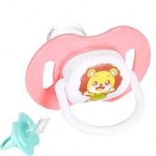 Silicone Pacifier For Newborn Babies, Teething Chew Toy, Flat Pacifier To Relieve Teething Discomfort. - Flat Pink - View 1