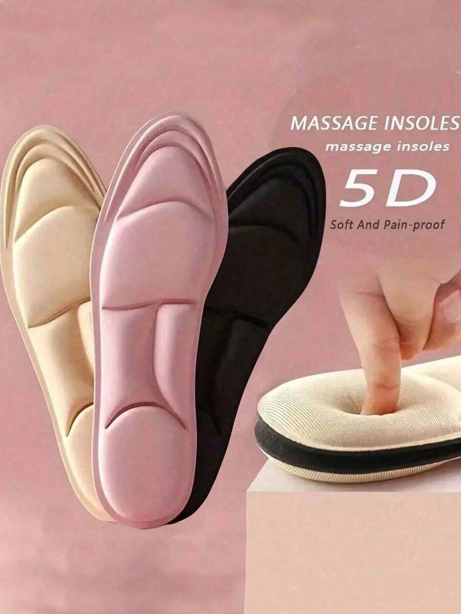 2/1 Pair Ultra Comfortable 5D Insoles - Adjustable, Durable, Breathable Memory Foam, Suitable For Women's Running And Sports - Shock Absorption, Arch Support, Odor Control, Moisture-Wicking - Multicolor - View 1