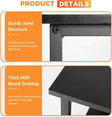 43 Inch L-Shaped Computer Desk,Gaming Desk With Durable Metal Frame,Corner Desk With Reversible Storage Shelves For Home Office Gaming Study,Black (43 Inch) - 43 Black - View 7