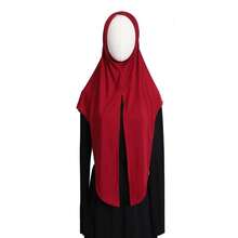 Breathable Daily Wear Convenient Elastic Tie-Up Split Modest Hijab Muslim Headscarf, Instant Hijab - Multicolor - View 10
