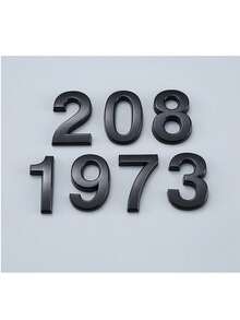 1pc 3D ABS Door Number Plate, Modern Black Number Sign With Self-Adhesive Backing, Suitable For Home, Apartment, Mailbox - House Number - View 3