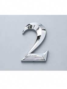 1pc Minimalist Style Door Number Plate, Silver 3D Decorative Sign Suitable For Home Entrance Door - House Number - View 21