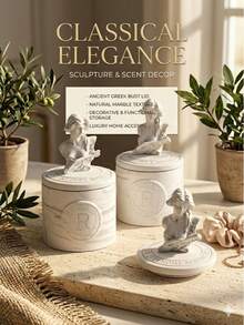 Valentine's Day Gift Statue Scented Candle, Creative Plaster Fragrance Decor, Long-Lasting Indoor Incense Bas-Relief - Multicolor - View 5