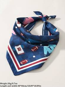 1pc Women's Fashion Football Team Graphic Scarf - Versatile Ladies Scarf Accessory, Made Of Polyester, Suitable For Daily Fashionable Outfits - Multicolor - View 4