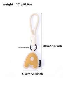 1pc PU Leather 3D Letter A-Z Keychain Pendant, Women's Fashion Bag Backpack Charm With Round Ring Buckle - Suitable For Valentine's Day Gift Or Decoration - Multicolor - View 5