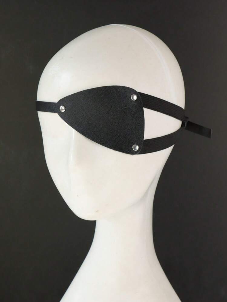1 PC Adjustable Black PU Leather Pirate Eye Patch - Classic Cosplay Accessory For Halloween, Costume Role Play,Party - IN - View 9
