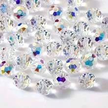 500pcs/400pcs/200pcs/100pcs 8mm Crystal Beads, For Handmade DIY Bracelets, Necklaces, Bracelets, Earrings, Keychains, Crafts And Artworks, Home Decor, Room Decor Beads Handmade Set - White - View 1