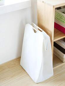 1PC Large/Small Linen Foldable Handheld Fabric Laundry Basket, Portable Laundry Hamper With Handle, Laundry Storage Bin For Bedroom, Bathroom, Living Room, T-Shirts, Shirts And Miscellaneous Items, Multi-Functional Laundry Sorting Basket - Apricot - View 4