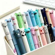 30pcs Panda Cat Erasable Pen Set, Hot Erasable Pen, 0.5mm Blue Ink, Multiple Styles, Suitable For Learning, Office, Party, Gift, - Multicolor - View 3