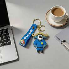 Miniso Disney Zootopia Cartoon Character Keychain Set, 3D Soft Cute Animal Design, Vibrant Color Matching, Playful & Energetic Style, Kawaii Fashion Accessory, Back-To-School Essential, Bag Charm Pendant, Everyday Lifestyle Scenes, - Style 2 - View 4
