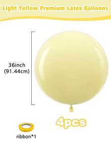 Globos Gigantes Amarillo Pastel 36 Pulgadas - 2/4/6/8 Piezas Globos Jumbo Amarillos Grandes Redondos Globos de Látex Amarillo Claro para Decoraciones de Cumpleaños, Despedida de Soltera, Boda, Fiesta de Girasoles - maca amarilla - Ver 10