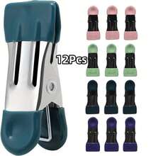8/12/16Pcs Pinzas de ropa de metal, acero inoxidable con mangos de goma, colores aleatorios, adecuadas para colgar fotos, ropa, calcetines y clips de bolsas de alimentos en la cocina - Multicolor - Ver 13