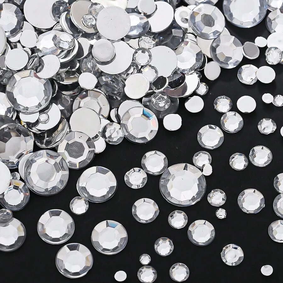 3mm-12mm 樹脂水鑽,平底鑽石,透明非熱修復水晶鑽,用於DIY手工藝、杯子、瓶子、眼鏡、衣服,散裝閃亮水晶石,手工裝飾 - A - 查看 1