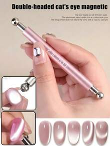 Juego de herramientas magnéticas para uñas de ojo de gato 2 en 1, accesorios multifuncionales de diseño de arte con bola de acero de fuerte adsorción magnética para esmalte de uñas de gel de ojo de gato, adecuado para uso doméstico DIY y salón de uñas - Multicolor - Ver 1