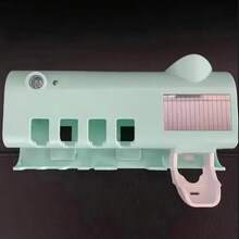 1 Unit Of Automatic Toothbrush And Toothpaste Dispenser, Stand Type, Wall-Mounted Dustproof Toothpaste Dispenser For Bathroom. - Green - View 9