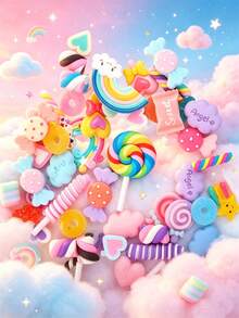 10/30/50/80/100/200/500pcs Multicolor Whimsical Faux Candy Resin Charms Set - Vibrant, Sweet Theme Decorations For DIY Crafts And Scrapbooking - DIY Candy - View 9