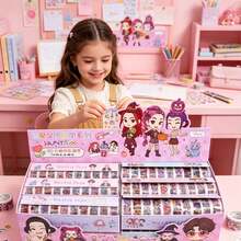 10入/1盒 K-POP 女團獵巫主題和紙膠帶組，可愛創意粉絲文具配件，日系可愛藝術手工膠帶，適用於剪貼簿、手帳、DIY裝飾、筆記本裝飾、手機生日禮物，適合學生、青少年、女孩、K-POP 粉絲 - 彩色 - 查看 1