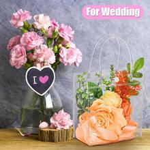 Bolsas de Regalo de PVC Transparente con Asas30PCS Bolsas de Plstico para Regalo Reutilizable con BotnBolsas de Compras para Boda, Dulces, Cumpleaos, Escolares25*25*9cm - Transparente - Ver 8