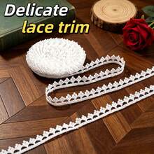 Exquisite Woven Crown Lace Trim, 0.54 Inches Wide, Tassel With Floral Design, Suitable For Wedding, Dress, Sofa Cover, Curtain, Collar, Cuff, Home Textiles And Craft Decoration, Lace Ribbon - White - View 10