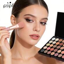 POPFEEL 80色中性與鮮豔眼影盤 啞光閃粉 附8支化妝刷 高顯色易暈染 Y2K風格 節慶生日禮物 - 棕色 - 查看 7
