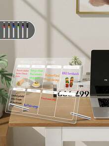 1pc Weekly/Monthly Planner Office Course Schedule Planning Board, Multifunctional Acrylic Desktop Planner, Erasable Transparent Memo Writing Board For Notes And Reminder Display, Home Decor, Back To School Room Decor, School Supplies - Multicolor - View 11