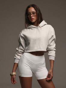 PinkTip Quần short đạp xe màu trơn dành cho nữ, thích hợp cho chạy bộ và tập yoga. - trắng - Xem 4