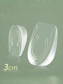 1 Pair Women's Summer Transparent Silicone Invisible Height Increasing Half Insoles, Washable Soft Shock-Absorbing Height-Increasing Shoe Pads For Petite Women, Suitable For Sneakers, Casual Shoes And Boots - Clear - View 9