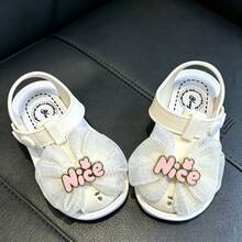 Sandalias de verano con suela suave y transpirable para niñas pequeñas, zapatos para caminar para bebés e infantes - Blanco - Ver 3