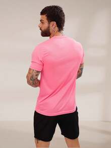 Men's Dry Short Sleeve Gym Training T-Shirt - Rosa - Ver 4