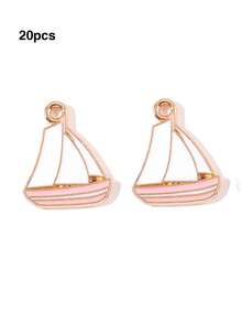 10/20/100pcs Alloy Oil Drip Ocean Anchor Lifebuoy Sailboat Cartoon Accessories DIY Cross-Border Cute Jewelry Handmade - Sailboat - View 8